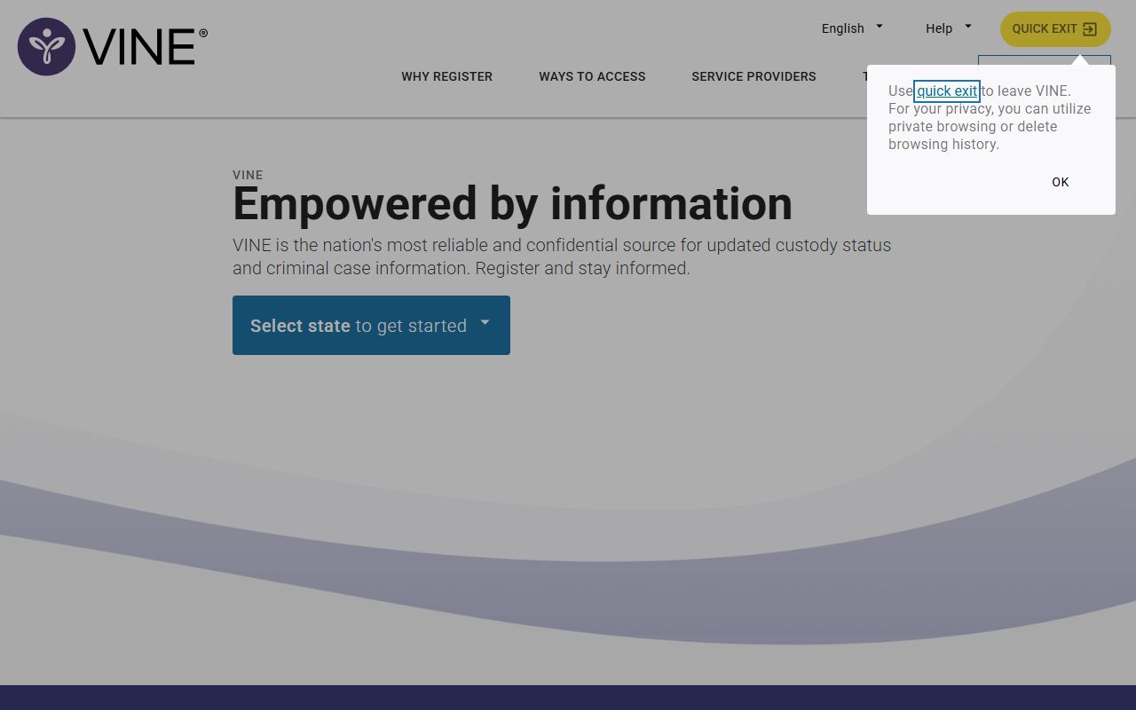 Orange County released inmates VINELink victim notification portal